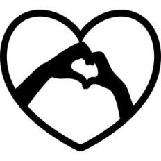 hands making heart silhouette