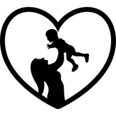 mom and son heart silhouette