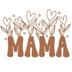 Retro Mama Heart Flowers