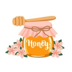 Jar of Honey with Flowers