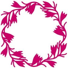 Wildflower Vine Circle Frame Wreath Garland Border