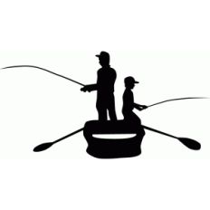 father and son fishing silhouette