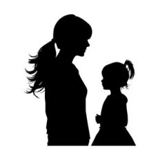 Mother And Daughter Silhouette