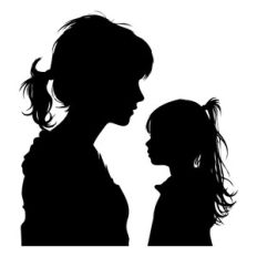 Mother And Daughter Silhouette