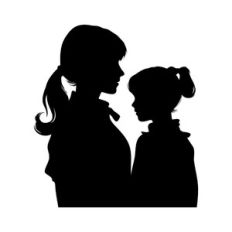 Mother And Daughter Silhouette