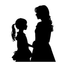 Mother And Daughter Silhouette