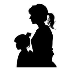 Mother And Daughter Silhouette