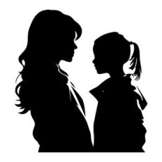 Mother And Daughter Silhouette