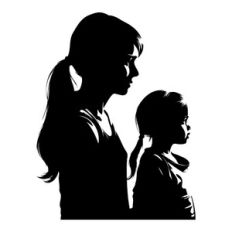 Mother And Daughter Silhouette