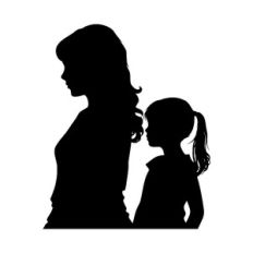 Mother And Daughter Silhouette