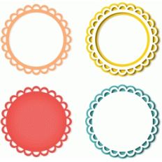4 cutout scalloped circles frames