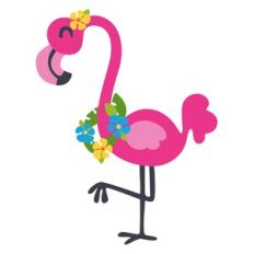 Flamingo with Flowers
