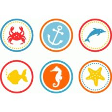underwater tags toppers circles