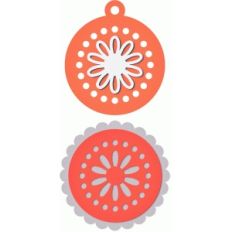 2 scalloped flower tag topper circles