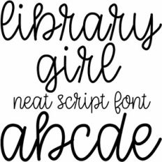 library girl neat script font