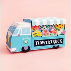 Blue Flower Truck 3D Box