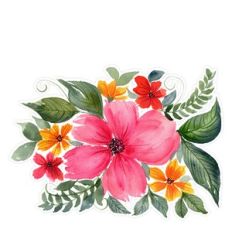 Pink Watercolor Flower Arrangement Print and Cut