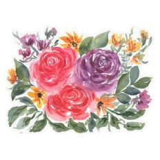 Watercolor Roses Floral Arrangement Print and Cut