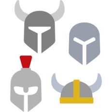 medieval helmets set