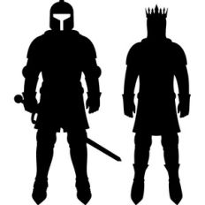 medieval warrior and king silhouette