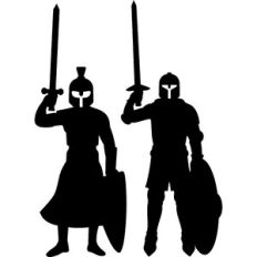 medieval warriors silhouette