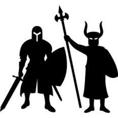 medieval warriors silhouette