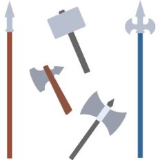 medieval weapons set