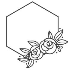 Hexagon Floral Frame
