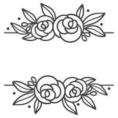 Floral Split Name Frame