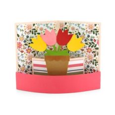 A2 Curved Pop Up Card Mother's Day Tulips