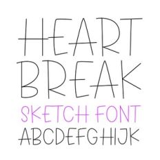 BFC Heart Break Handwriting Sketch Font