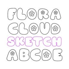 BFC Flora Cloud Bubble Flower Sketch Font