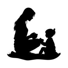 Mother And Daughter Silhouette
