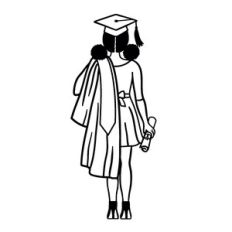 Grad Girl with Afro Hair