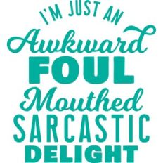 awkward foul mouthed sarcastic delight