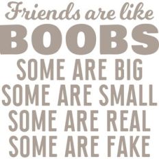 friends are like boobs