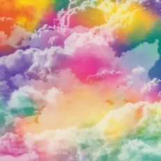 Intense Rainbow Clouds Background Pattern
