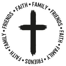 Faith Family Friends Cross Word Quote Circle