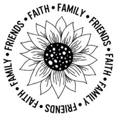 Faith Family Friends Sunflower Word Quote Circle