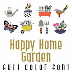 Happy Home - Garden Full Color Font