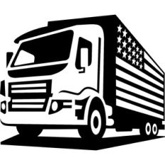 box truck flag silhouette