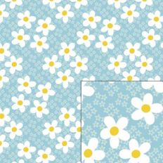 white flowers blue pattern