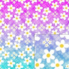 white flowers foil pattern