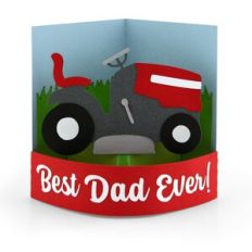 A2 Curved Pop Up Card Dad Mower