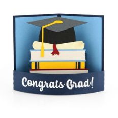 A2 Curved Pop Up Card Graduation