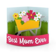 A2 Curved Pop Up Card Mom Wheel Barrow