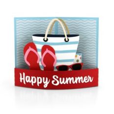 A2 Curved Pop Up Card Summer
