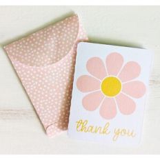 flower thank you card and envelope