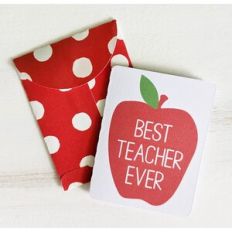 best teacher ever apple card and envelope