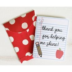 thank you for helping me shine card and envelope
